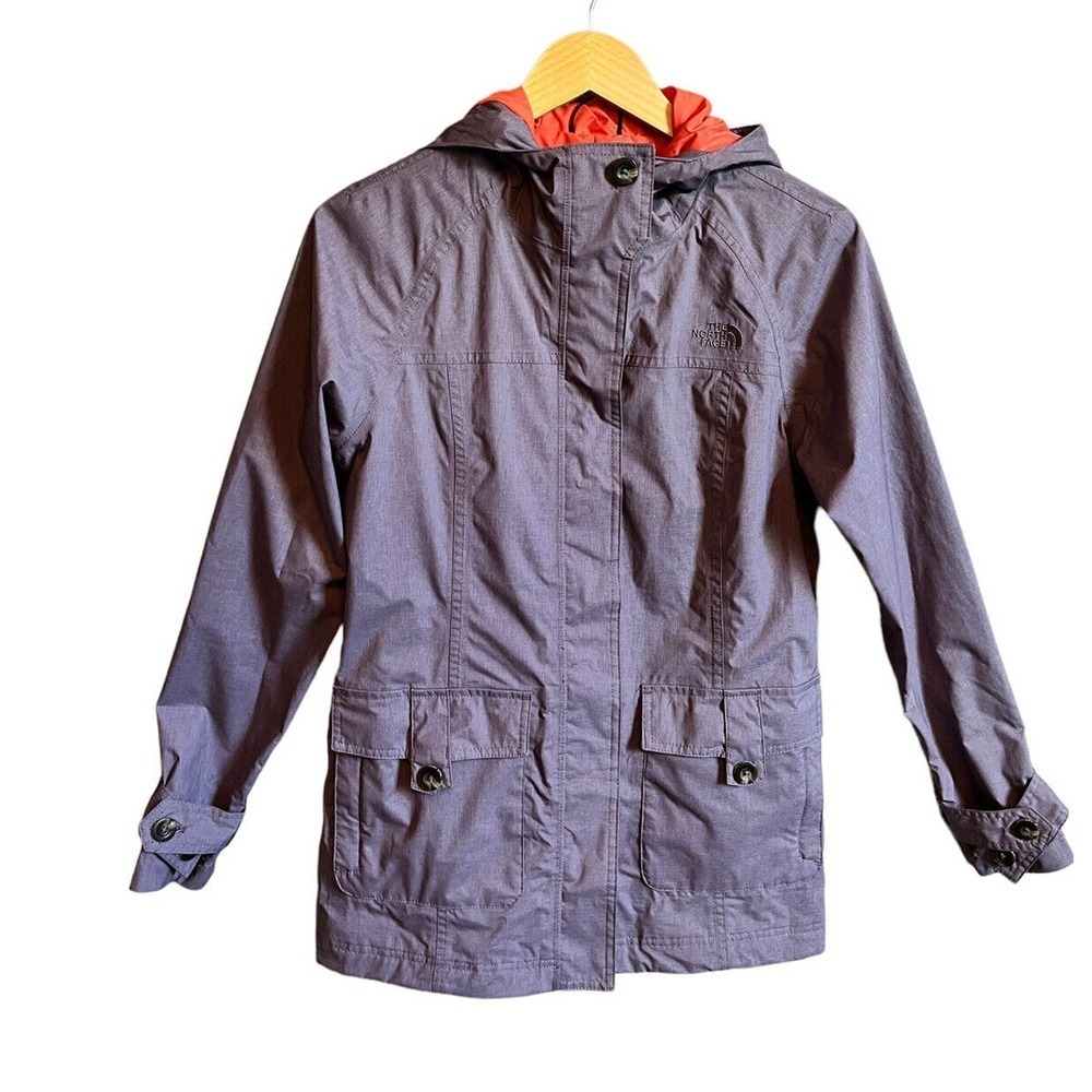 THE NORTH FACE Women’s Sz SP Small Lavender Windbreaker Rain Hooded Jacket Coat - Picture 2 of 7
